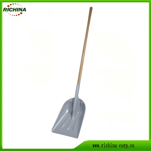 Long Wood Handle Poly Snow Scoop Shovel