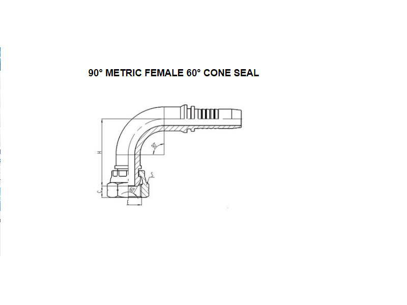 90° Metric Female 60° Cone Seal 20691
