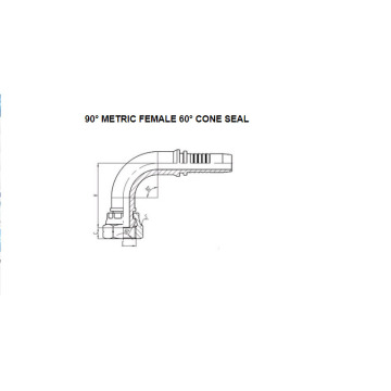 90° Metric Female 60° Cone Seal 20691