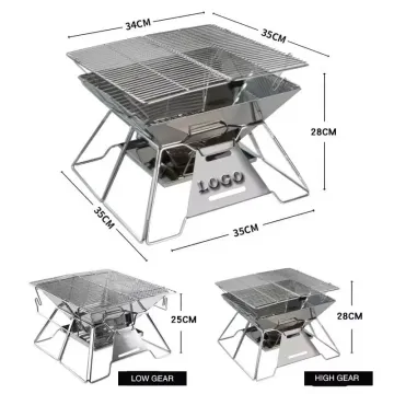 Folding Mini Stainless Steel Portable Outdoor Cooking Stove Grill Camping Barbecue Grille