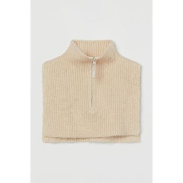 Rib-Knit-Rollkragenpullover mit einem Reißverschluss oben