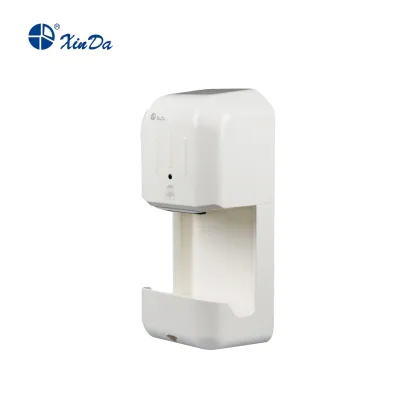White silent hand dryer with sink