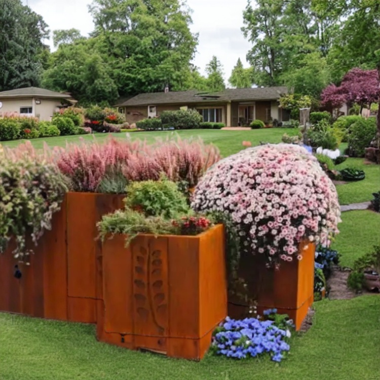 Outdoor Perforated Corten Planter