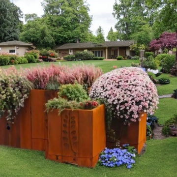 Planter Corten perforé en plein air