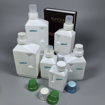 Square Empty Liquid Packaging Containers - Plastic Bottles for Detergent (260ml to 2L)