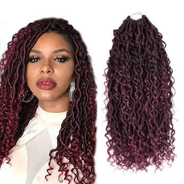 20inches Goddess Faux Locs Passion Twist Braids Hair Long Curly Red Brown Crochet Braiding Hair Synthetic Hair Extensions
