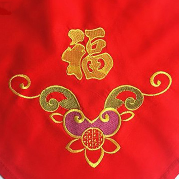 Handkerchief embroidery festive wedding centenary red