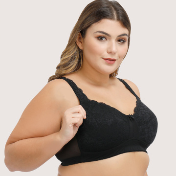 Op voorraad plus size full-cup kanten bh-minimalizer