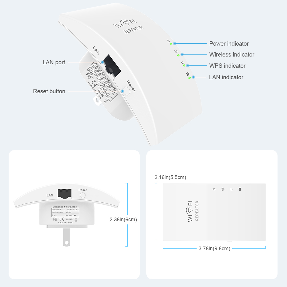 مضخم إشارة Wifi Booster 300Mbps Wifi Repeater