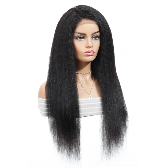 mink brazilian human hair full bouncy kinky straight wig lace front 4x4 handtied swiss lace closure kinky yaki straight hair wig
