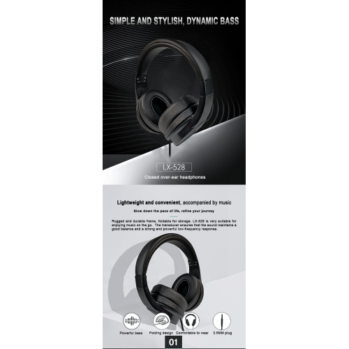 Piano wired over ear headset