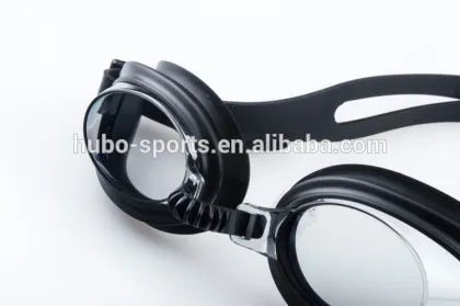 Black summer swim glasses clear lens anti fog swimming goggles for junior