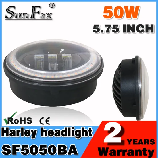 Factocy Promotion! 5.75" Hi/Lo beam led headllight, motorcycle halo ring headlight for harley