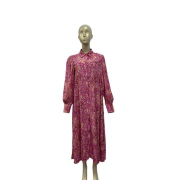 Pink Floral Print Max Shirtdress