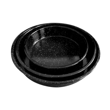 26cm 32cm 36cm 3PCS Black Starry Sky Round Carbon Steel Metal Bakeware Enamel Roaster Baking Pizza Pan
