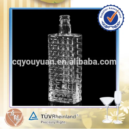 China custom label 450ml vodka super flint rectangular glass bottle