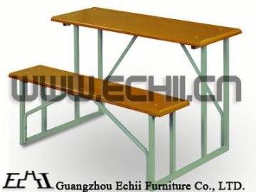 Wooden school desk with bench/School desk and bench/Student desk with bench/Student bench desk
