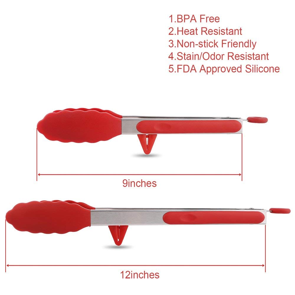 Kitchen Heat Resistant Premium  Silicone Cooking Tongs