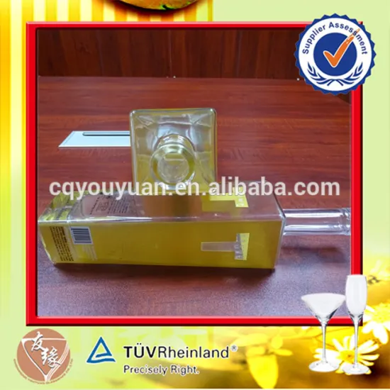 T-shape Flint Glass Gold Liquor Bottle 750ML Spray Bottle 750ML Logo