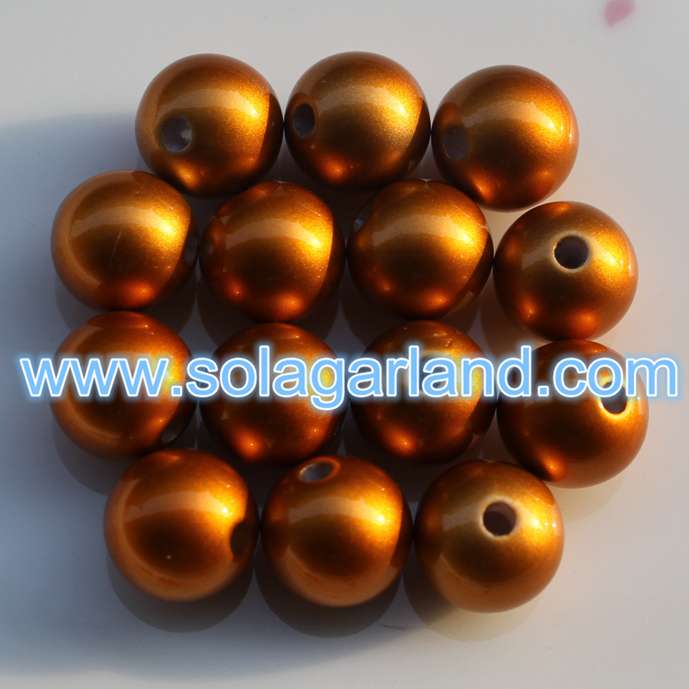 Acrylic Round Matt Pearl Beads