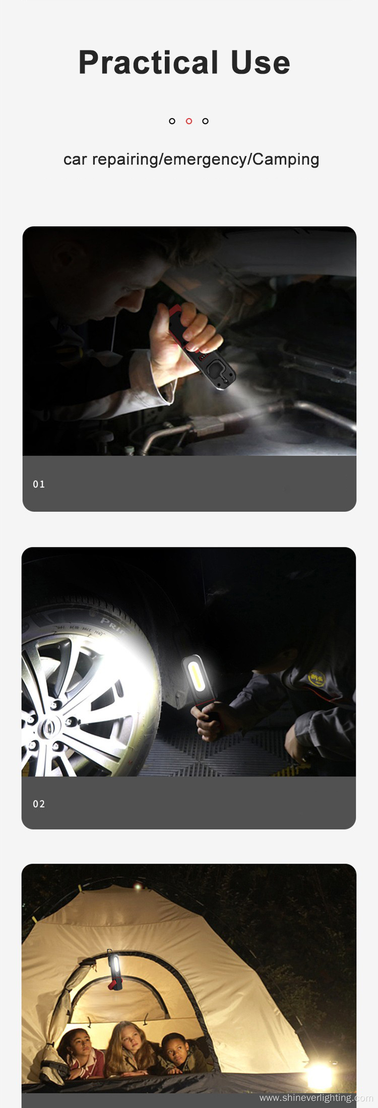 Rotatable USB Rechargeable Vehicle Cob Led Work Light