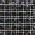 Tessere di mosaico in vetro elegante nero arcobaleno linea oro