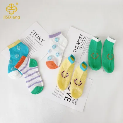 Smiley face socks, bright colored children's socks