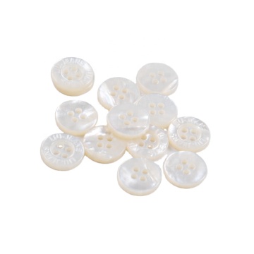 Customized White Mother of Pearl Shirt with Engraved Logo - Unique BN80066 Shell Button
