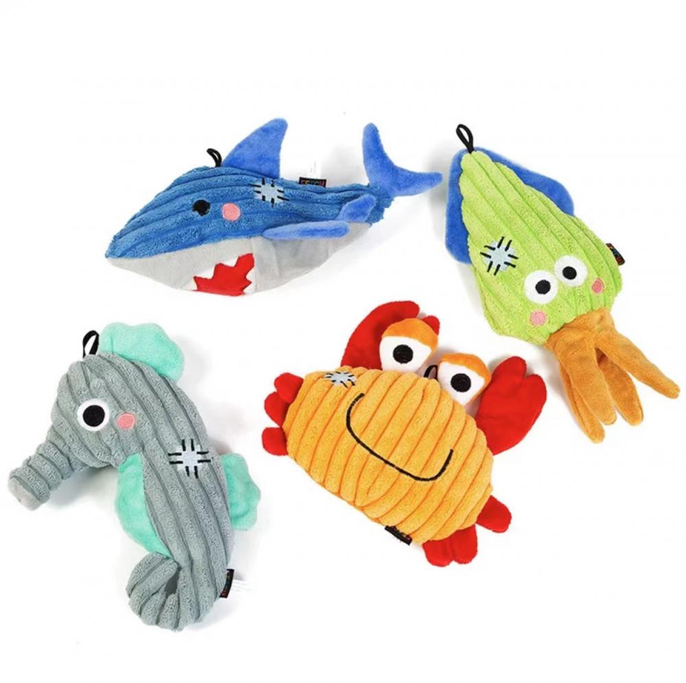 Marine animal plush toy pet teething toy