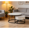Conjunto de mesa redonda com gavetas para viver