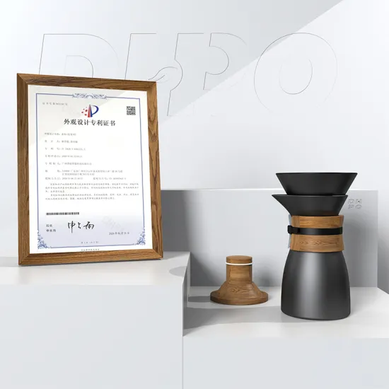 DHPO High-Fired Ceramic Pour Over Coffee Maker Set with Walnut Wood Sleeve