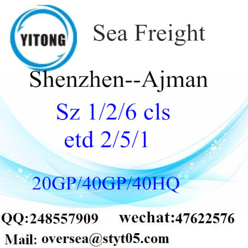 Shenzhen Port Sea Freight Shipping To Ajmen