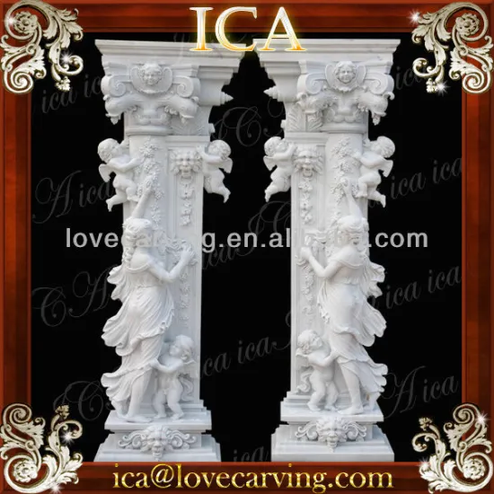 marble pillar engraved roman column,polished marble column,roman column cap,small marble column,stone carving column PS0058
