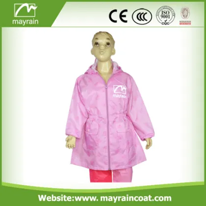 Polyester Kid' s Raincoat With Pocket