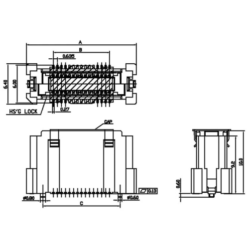 H10.0 Single-Slot-Stecker für männliche Board-Board-Stecker