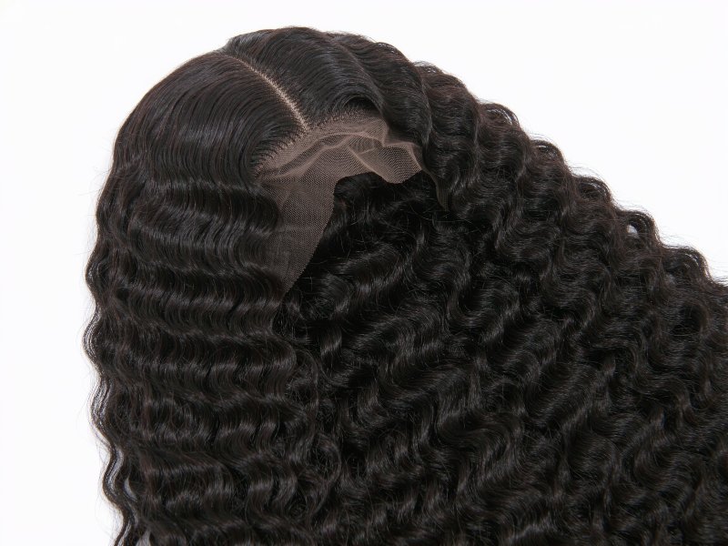 Dark Brown Deep Wave Lace Front Wig 100% Human Hair