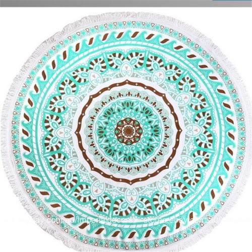 Round Kids Beach Towel โลโก้ผ้าฝ้าย 100%