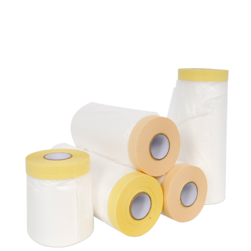 Customizable Pre-Taped PE Paint Masking Film - Soft, Dustproof & Translucent