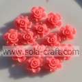 Venta al por mayor de fábrica de perlas de flores de resina de color sólido de 15 mm