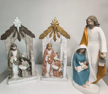 Polyresin Holy Family Figurine - Nativity Scene Religious Home Decoration