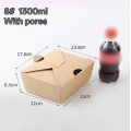 1300ml Kraft Paper Box With Pores Foldable Design