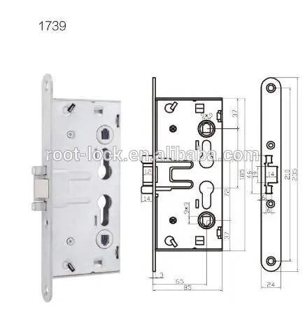 Hot Sale anti-fire door lock with WZP color in Russia market