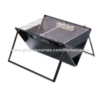 Notebook Folding BBQ Grill, Made of Carbon Steel, Fire Pan Measures 40 x 30cm