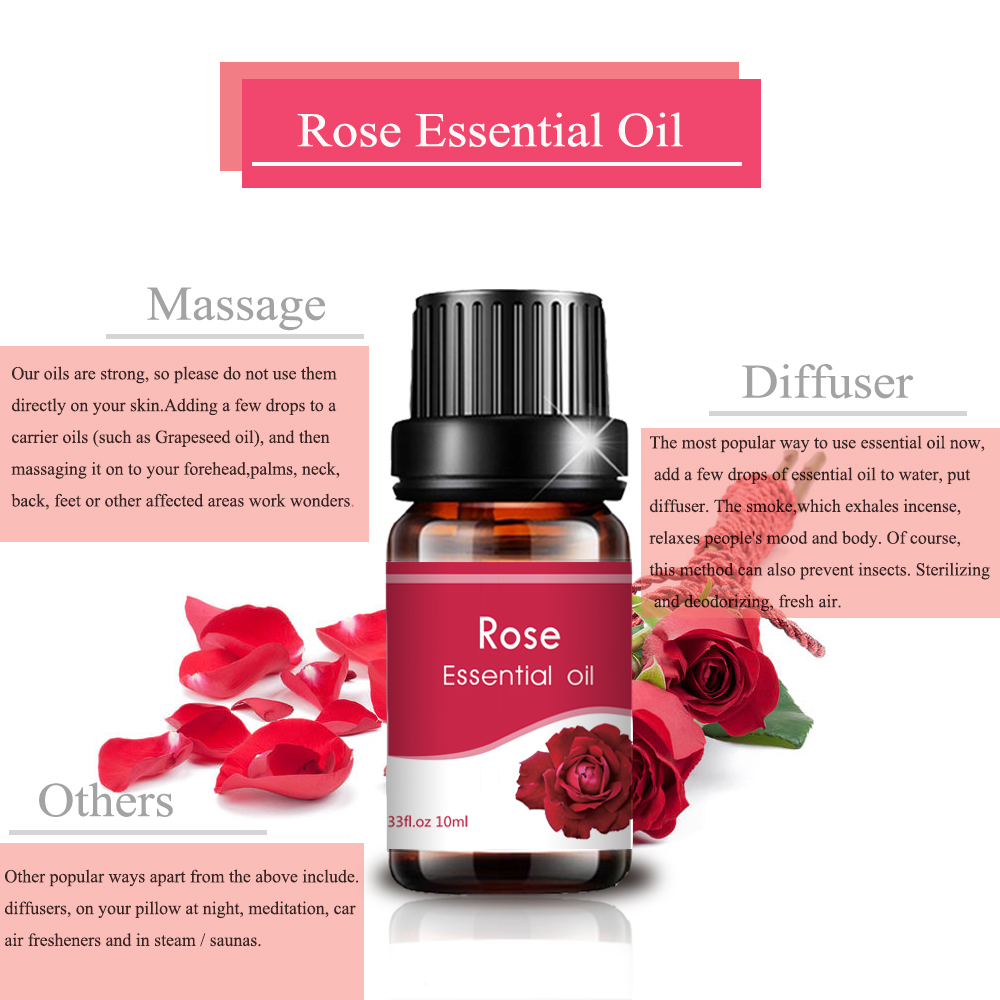 100% Pure Skin Care Rose Essential Huile Delay