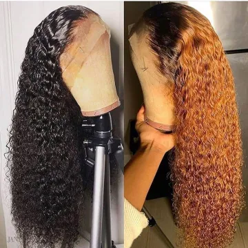 Wigs Indian  Virgin Human Hair Deep Curly Lace Front Human Hair Wigs For Women  Brazilian virgin Hair 13x4 Lace front wigs