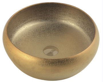 Handmade Gold Color Ceramic Wash Basin for Bathroom