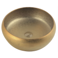 Bacia de lavagem de cerâmica de cor de ouro artesanal para banheiro