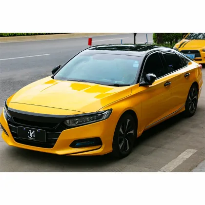 Glossy Metal Paint Yellow Car Wrap