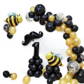 Yellow Gold Black Balloon Garland Bee Theme 1st Birthday Party Balloon Arch Kit Baby Shower Balloon Decorations