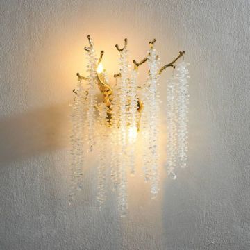 Modern Luxury Shining Glass Ring Bead Wall Lamp for Bedroom and Study Room